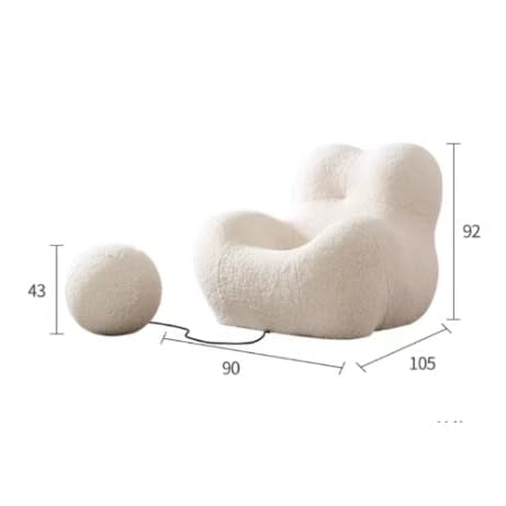 **Lazy Sofasessel mit Ottomane | Bequemer Plüsch-Sessel, Wohnzimmer & Home Office, weich gepolstert für Entspannung**