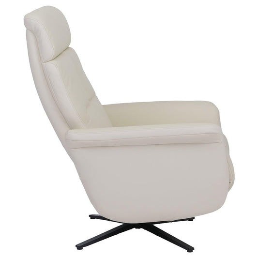 Mendler Relaxsessel HWC-L10, TV-Sessel Liegesessel, Liegefunktion drehbar, elektrisch verstellbar Voll-Leder - Creme-weiß