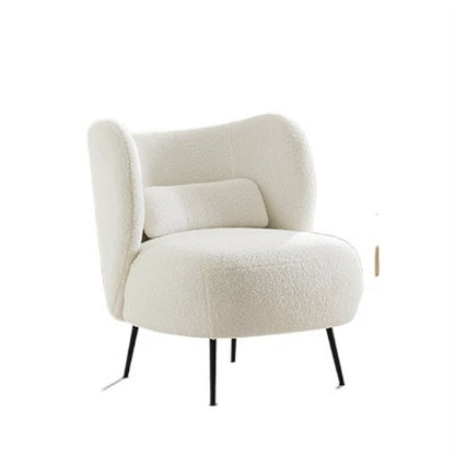 **Moderner gepolsterter Stoff-Sessel Weiß | Wohnzimmer, Schlafzimmer & Hotel, kompakter Einzel-Sofa-Stuhl, stilvoll & bequem**