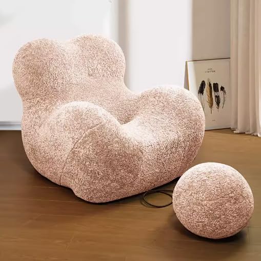 **Lazy Sofasessel mit Ottomane | Bequemer Plüsch-Sessel, Wohnzimmer & Home Office, weich gepolstert für Entspannung**