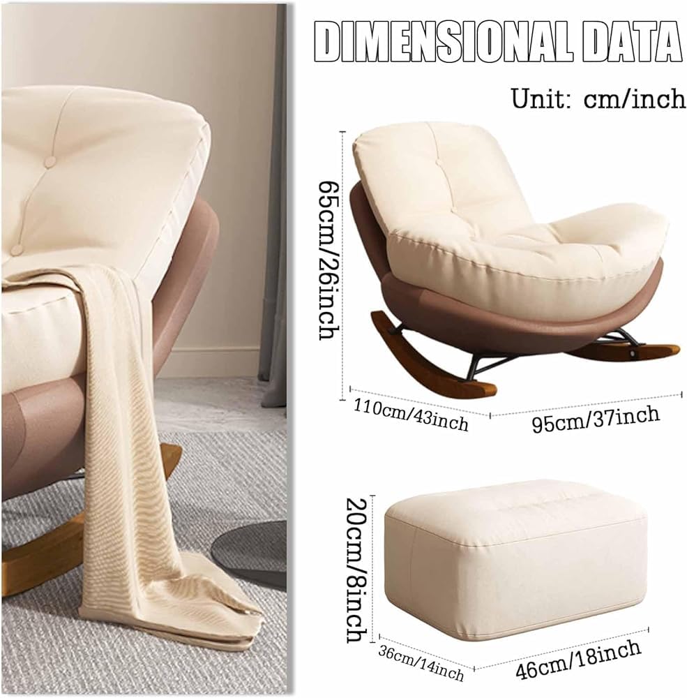 **Schaukelstuhl mit Fußstütze | Gepolstert, bequem, Liegefunktion, stilvolles Design, ideal zum Entspannen**