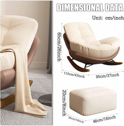 **Schaukelstuhl mit Fußstütze | Gepolstert, bequem, Liegefunktion, stilvolles Design, ideal zum Entspannen**