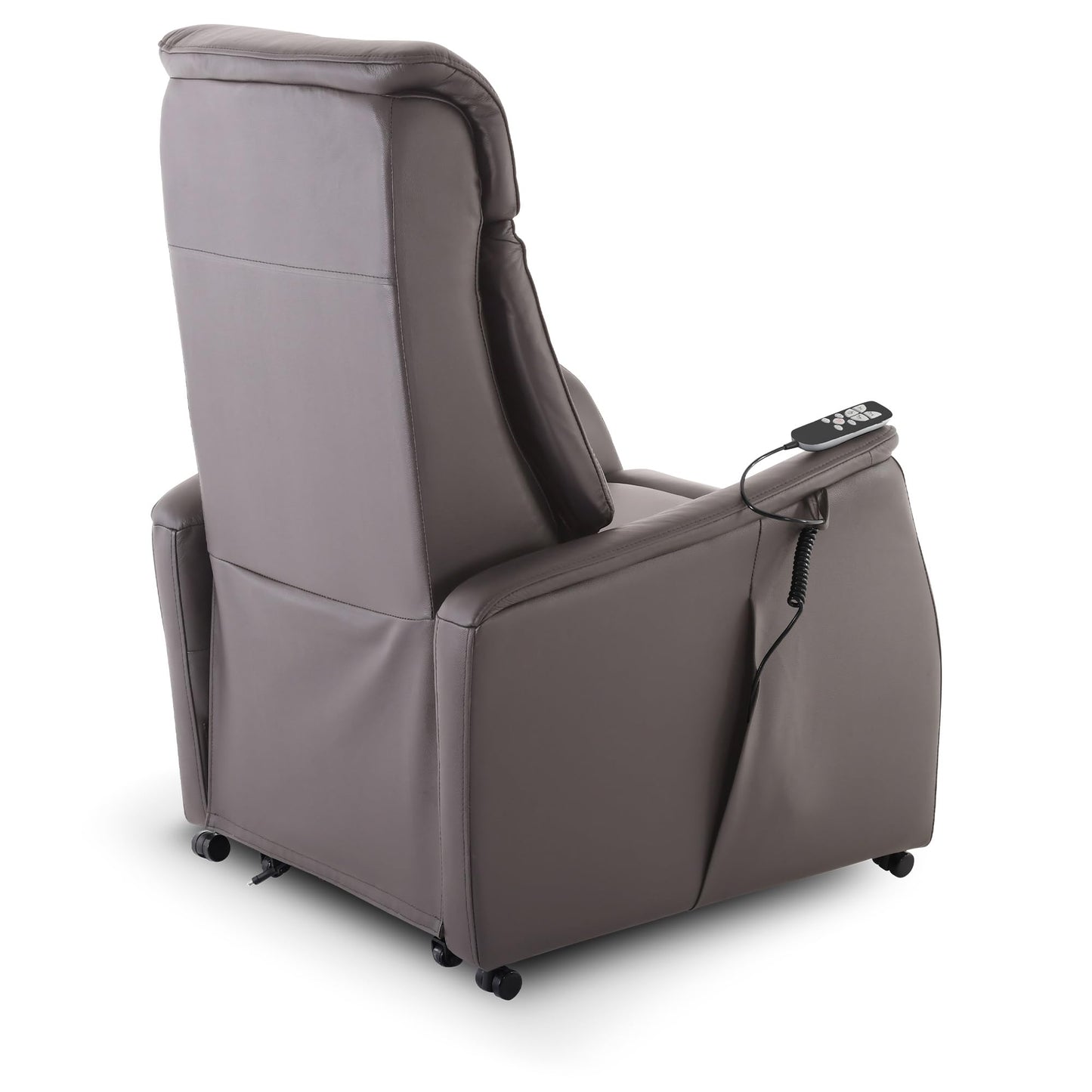 **Raburg EOS 2 Fernsehsessel mit Aufstehhilfe | 2 Motoren, Liegefunktion, Sitzheizung, Taschenfederkern, Leder/Kunstleder, Dunkelbraun**