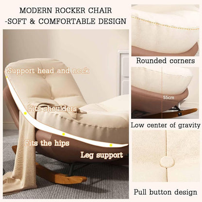 **Schaukelstuhl mit Fußstütze | Gepolstert, bequem, Liegefunktion, stilvolles Design, ideal zum Entspannen**