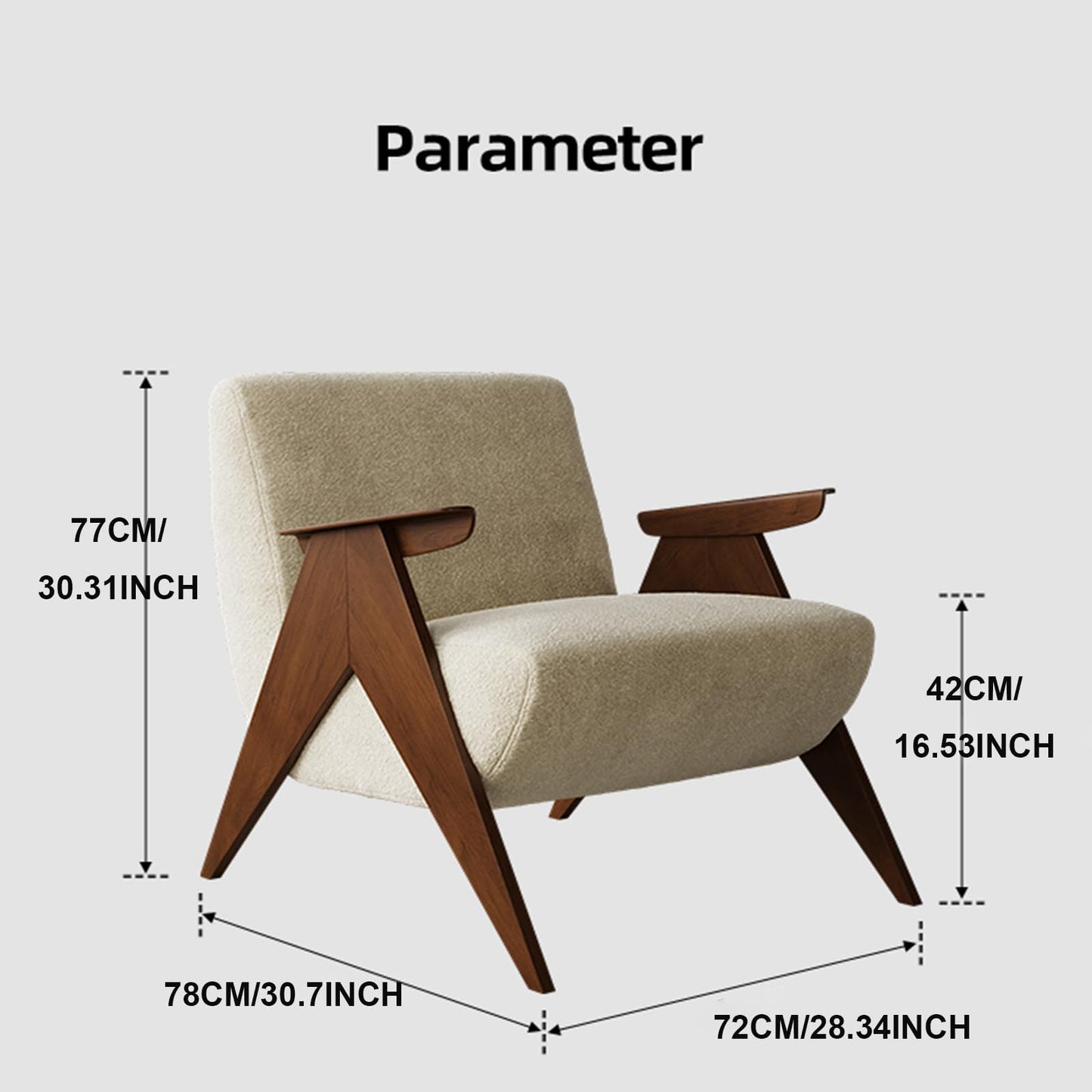 **Mid-Century Sessel Chenille-Samt | Gepolstert, bequemer Lesesessel, Lounge-Stuhl, Grün**