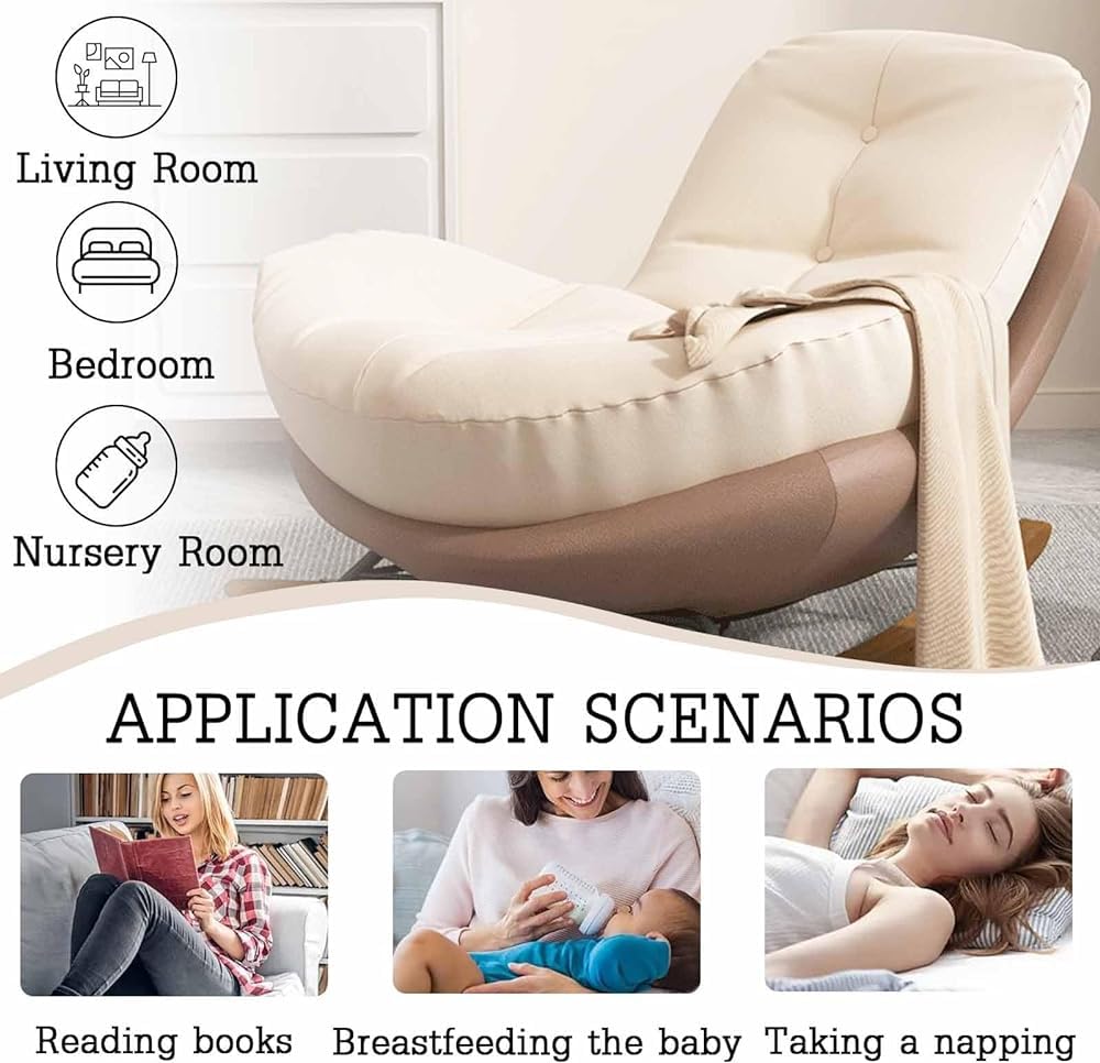 **Schaukelstuhl mit Fußstütze | Gepolstert, bequem, Liegefunktion, stilvolles Design, ideal zum Entspannen**