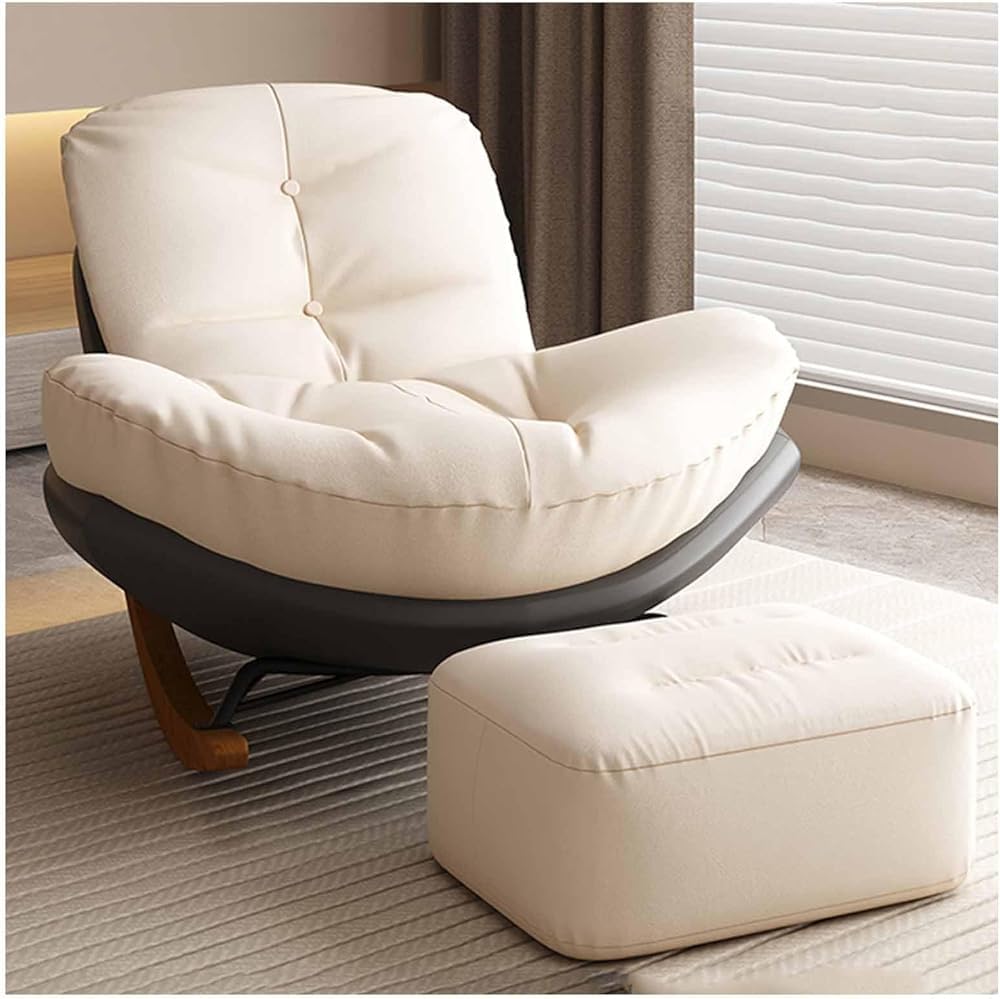 **Schaukelstuhl mit Fußstütze | Gepolstert, bequem, Liegefunktion, stilvolles Design, ideal zum Entspannen**