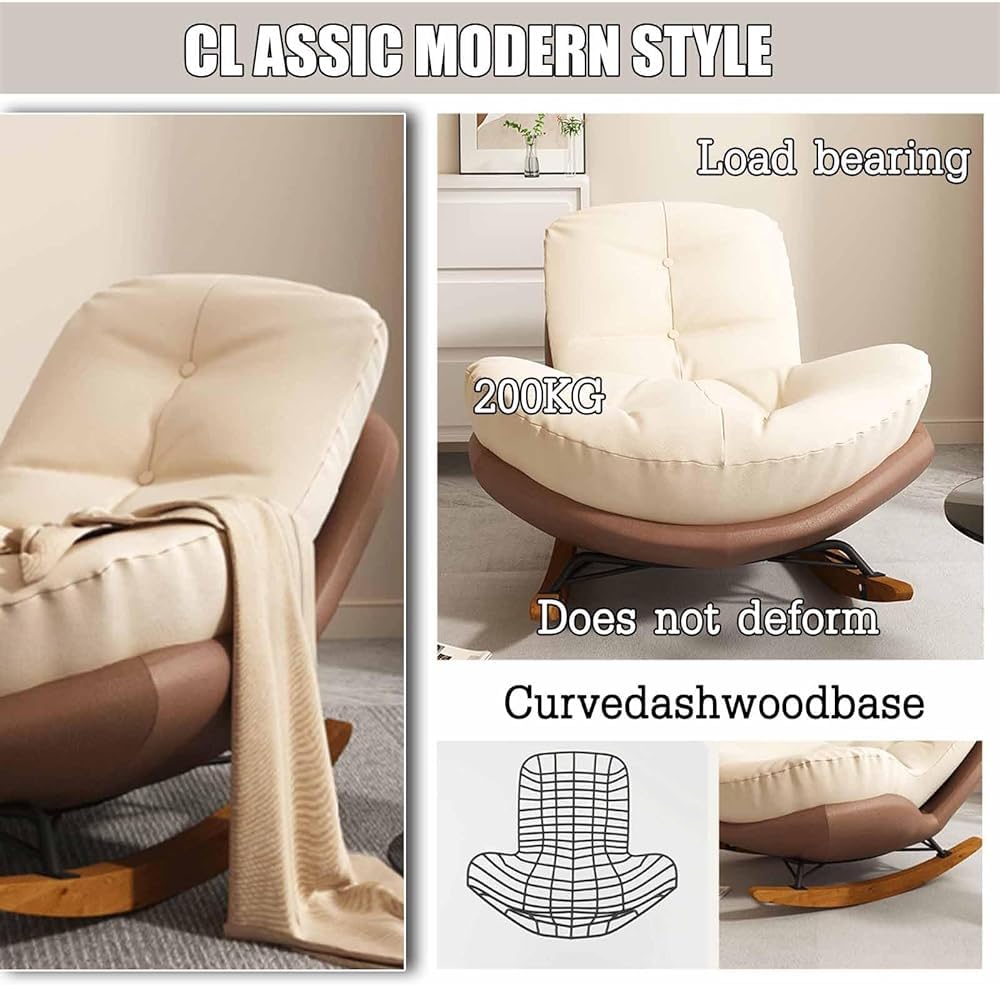 **Schaukelstuhl mit Fußstütze | Gepolstert, bequem, Liegefunktion, stilvolles Design, ideal zum Entspannen**