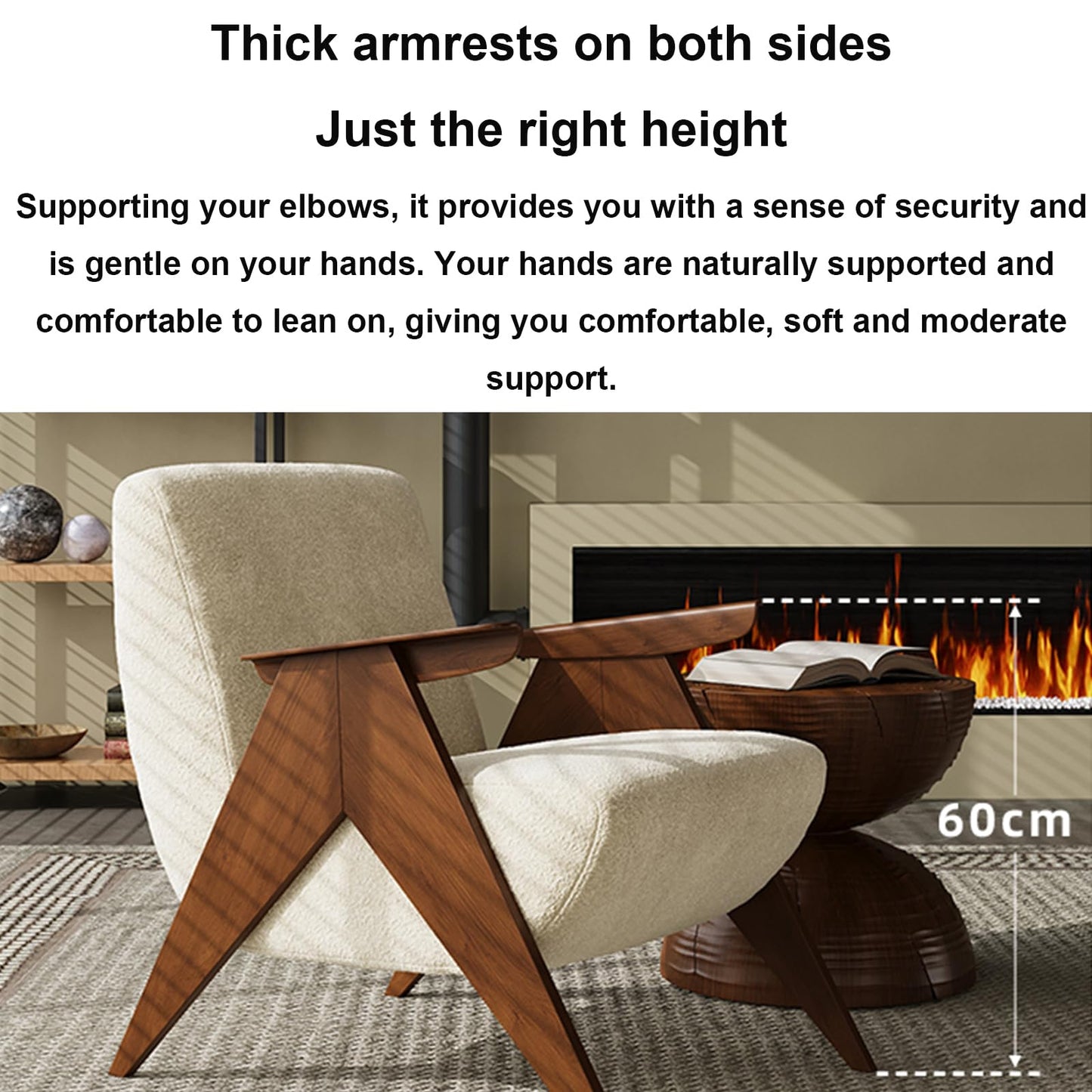 **Mid-Century Sessel Chenille-Samt | Gepolstert, bequemer Lesesessel, Lounge-Stuhl, Grün**