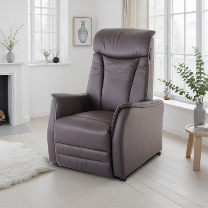 **Raburg EOS 2 Fernsehsessel mit Aufstehhilfe | 2 Motoren, Liegefunktion, Sitzheizung, Taschenfederkern, Leder/Kunstleder, Dunkelbraun**